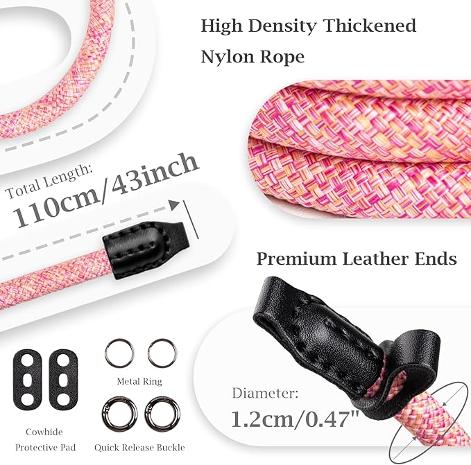 VOVMOEYA Camera Strap Rope,Camera Neck Strap Shoulder Strap for Fujifilm X100VI X100V XS20 XT5 for A6000 A6100 A6400 A6700 A7IV for Canon EOS R6 R10 for Nikon D850 D5600 D7500 - Pink
