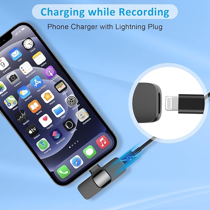 MAYBESTA Bluetooth Mini Microphone for iPhone, iPad - Wireless Lavalier Lapel Mic for Video Recording - Clip on Shirt Phone Microphones for Tiktok YouTube Interview Podcast