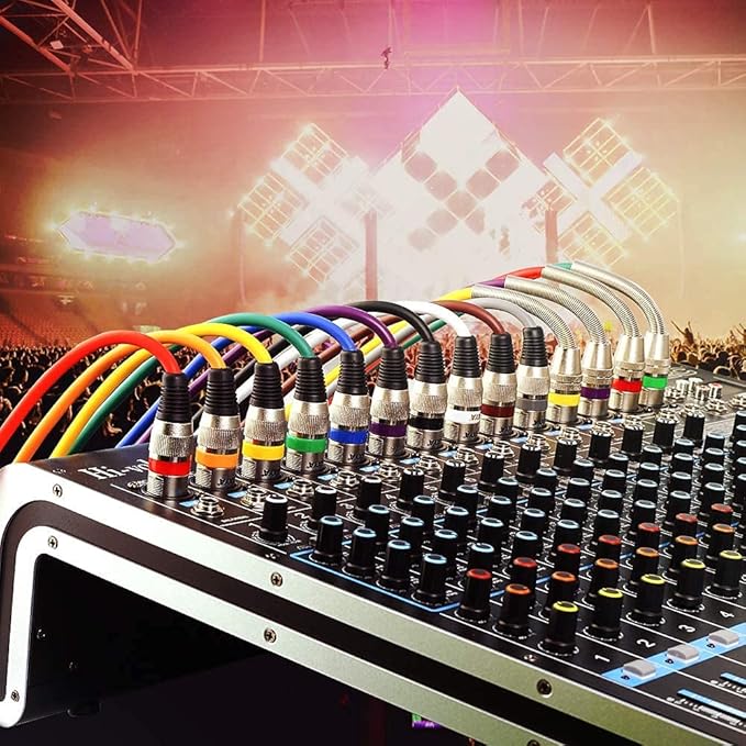 EBXYA XLR Cable 3ft 10 Color Packs- XLR Male to Female, Microphone Stage Patch Cords