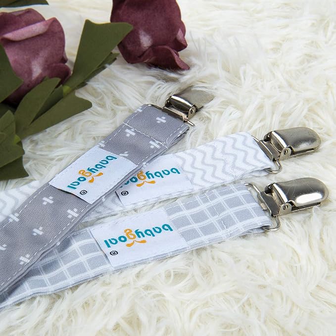 babygoal Baby Pacifier Clips, 6 Pack Pacifier Holder for Boys and Girls Fits for Most Pacifiers and Binkies 6MP09