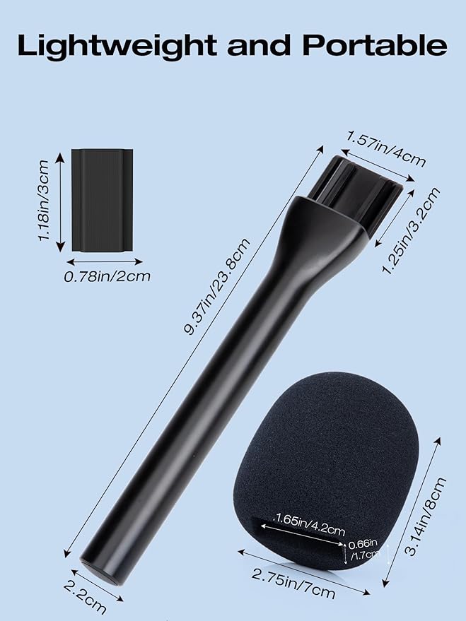 SUNMON Wireless Mic Magnetic Holder for DJI Mic Mini, Portable Handheld Microphone Interview Stand with Pop Filter, Compatible with DJI Mic1/2, Rode Wireless Micro/GO 2/ME/Pro