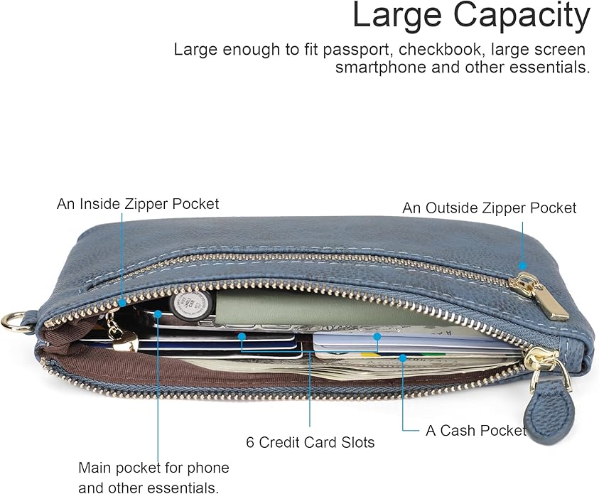 befen Genuine Leather Wristlet Clutch RFID Blocking Bag Cell Phone Wallet Purse Wristlet Wallet Purses and Handbags for Women