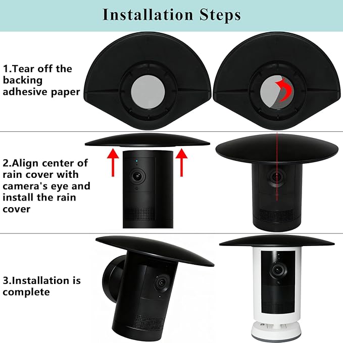 Camera Rain Cover Only Compatible with Ring Outdoor Cam Plus,Sun Rain Shade Camera Cover for R-ing,Weatherproof Anti Glare Case,All-Weather Protection Cover,1 Pack-Black