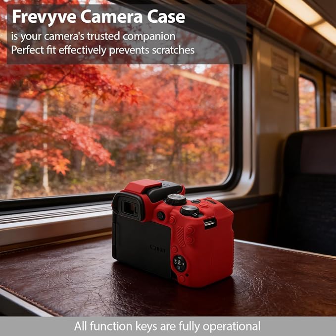 Frevyve Case for Canon EOS R10 Mirrorless Camera, Skin, Anti-Scratch, Lightweight Sleeve, Soft Silicone Rubber Protective Case Cover for Canon EOS R10 Accessories (Red)