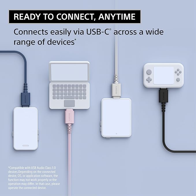 Sony IER-EX15C USB-C Plug, Wired in-Ear Headphones for iPhone and Android Phones, with Built-in Multi-Function Button, Volume and Mic Control, Supports USB Audio Class 1.0 Devices, Pink