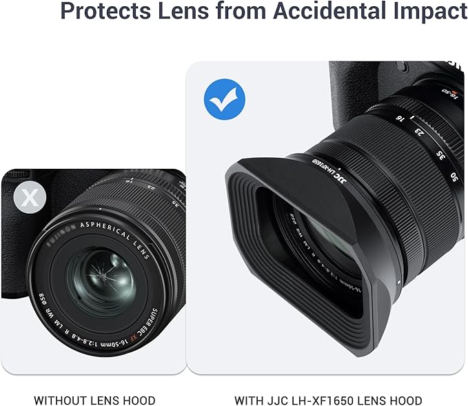 Metal Square Lens Hood Cover with Lens Hood Cap for Fujifilm Fuji XF 16-50mm f/2.8-4.8 R LM WR & XF 33mm F1.4 R LM WR on X-T50 XT50 X-T5 X-S20 X-T30 II X-T20 X-T10 X-T4 X-T3 X-T2 X-S10 X-H2S X-H2 X-E4