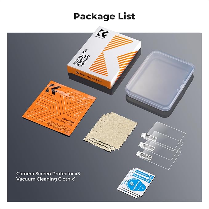 K&F CONCEPT 3 Pack Camera Screen Protector Compatible with Canon G7X III, 0.3mm 9H Hardness Tempered Glass Cover Anti-Scratch Bubble-Free