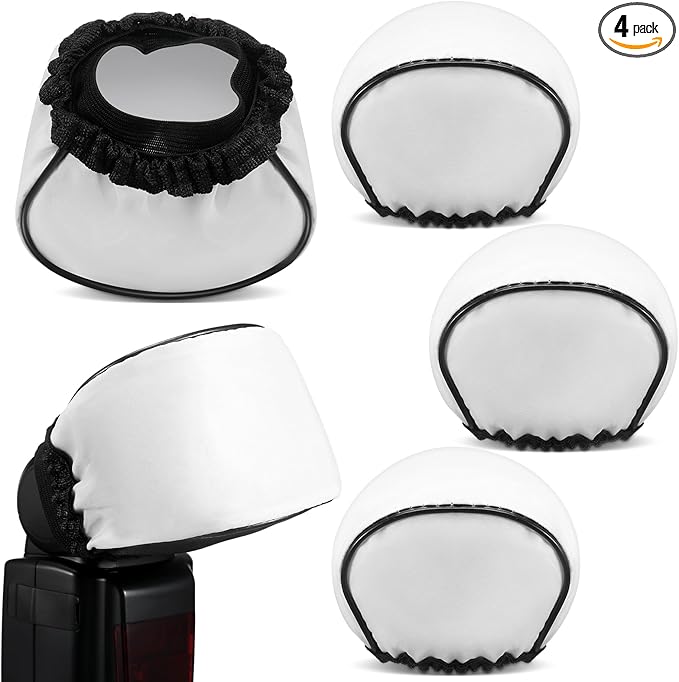Colingmill 4 Pcs Universal Soft Mini Flash Bounce Diffuser Cap for Flashgun Speed Light Elastic Camera Flash Bounce Diffuser Cover for Flashlight Photography Camera Speed Light