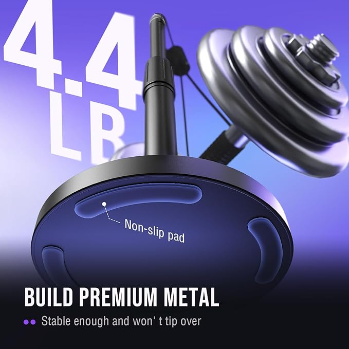 FIFINE Desktop Microphone Stand, Heavy-Duty Metal Adjustable Table Mic Stand with 5/8" Male to 3/8" Female Screw Adapter, 4 Non-Slip Pads Compatible with Microphones for Recording, Streaming-BS1