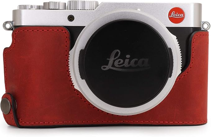 MegaGear MG1699 Ever Ready Genuine Leather Camera Case Compatible with Leica D-Lux 7 - Red