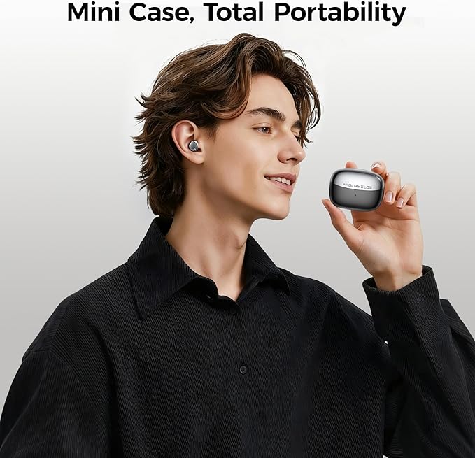 Aesthetic 2-in-1 Wireless Earbuds, Bluetooth 6.0 Ultra-Mini Stylish Headphones for Sleep & Day, Built in Mics & Enhanced Bass Earphones, IPX5 Waterproof All in Comfortable Ear Buds