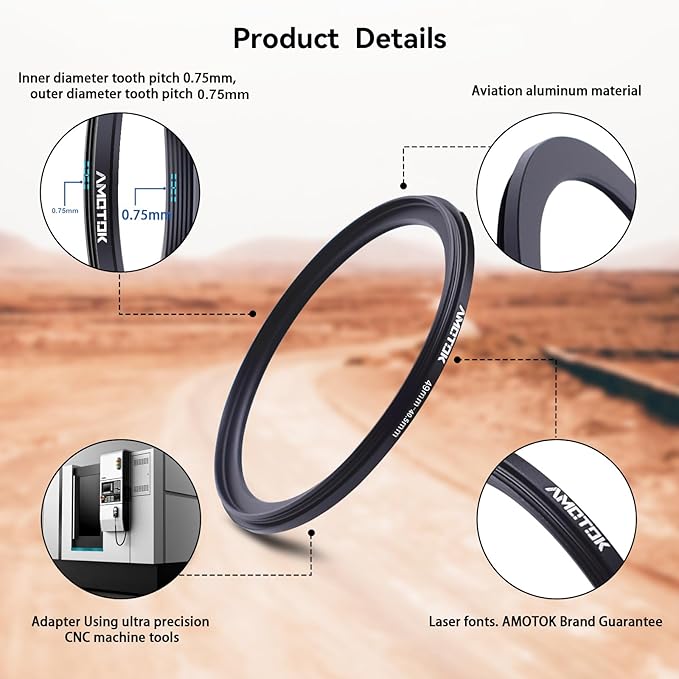 49mm Lens to 40.5mm Camera Lens Adapter,49mm-40.5mm Filter Step-Down Ring,Compatible All 40.5mm Filter Accessory.Made from CNC Machined