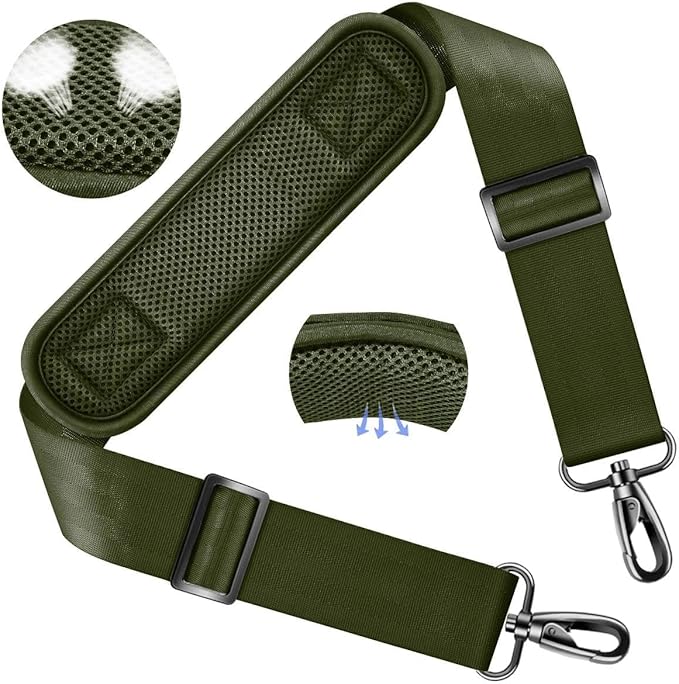 ZINZ Shoulder Strap 58" Ultra-Thick Fixed Padded and Adjustable Buckles Crossbody Strap for Briefcase Laptop Bag Luggage