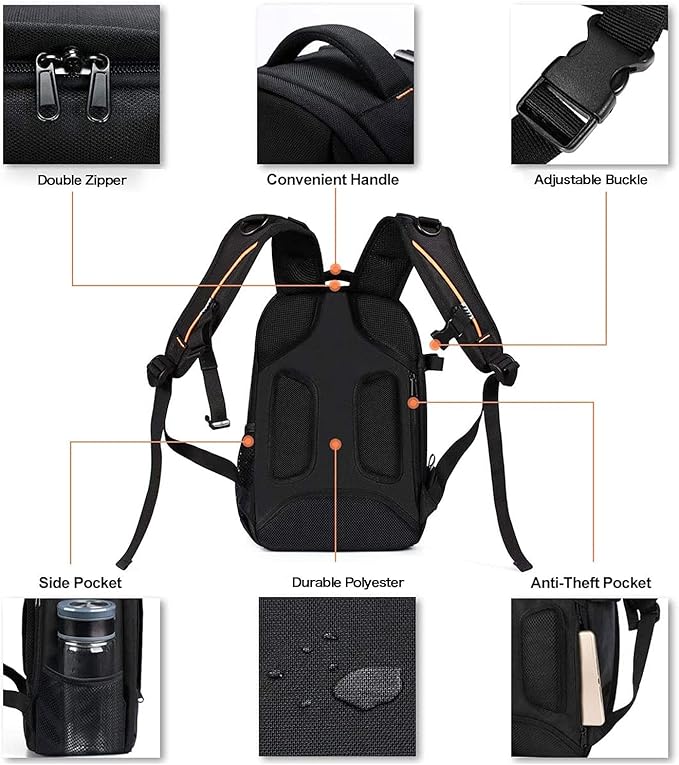 MOSISO Camera Backpack,DSLR/SLR/Mirrorless Photography Backpack Buffer Padded Shockproof Camera Bag with Customized Modular Inserts&Tripod Holder Compatible with Canon,Nikon,Sony etc, Black