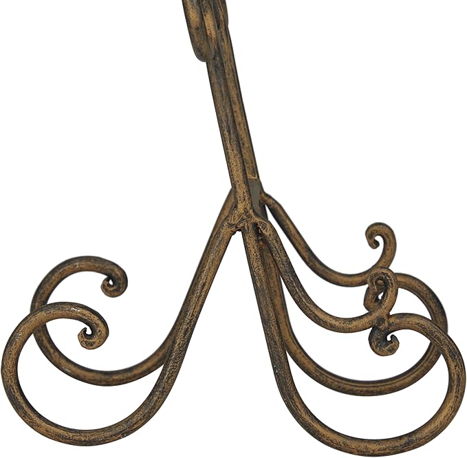 Deco 79 Metal Display Easel Scroll Tabletop Easel, Display Stand 5" x 8" x 9", Brown