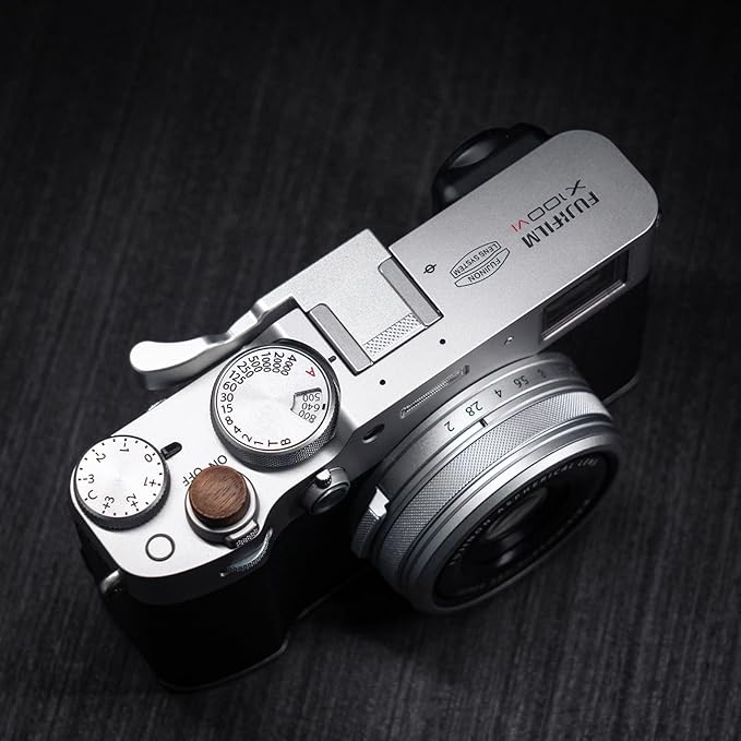 Metal Thumb Up Grip for Fujifilm Fuji X100VI Camera, Hot Shoe Thumb Rest Support Grip ，Exclusive Vintage Anti-Slip Pattern, Enhance The camera's Grip Feel (Silver)