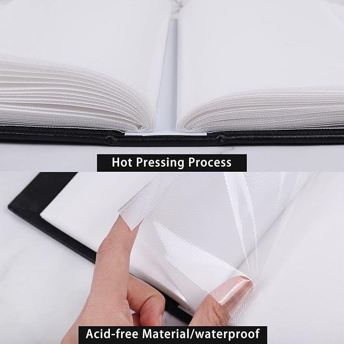 RECUTMS 100 Pocket Album 4x6 Small Photo Albums White Pages Vertical photo album Wedding Album Family Baby Anniversary Graduation Picture Book (White)