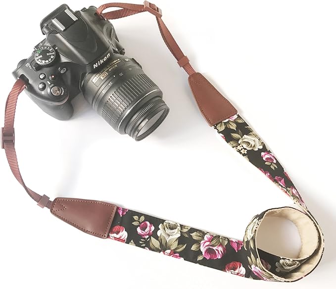 Alled Camera Strap Neck, Adjustable Vintage Floral Camera Straps Shoulder Belt for Women/Men,Camera Strap for Nikon/Canon/Sony/Olympus/Samsung/Pentax ETC DSLR/SLR