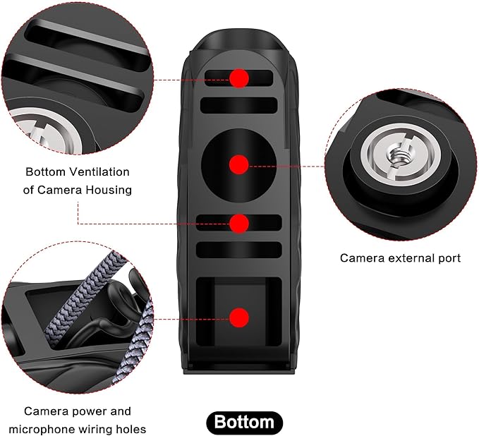 Protective Clam Cover Weatherproof for Mevo Start, Mevo Camera Shade Case with Cold Shoe Interface for Softball, Tennis, Baseball, Net/Chain Link, Mevo Camera Accessories, Not Included Camera Mevo