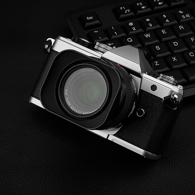 Haoge LH-P2514 Square Metal Lens Hood for Panasonic Leica DG SUMMILUX 25mm f/1.4 ASPH Lens dg25 25MM F1.4 Bayonet-Mount Lens Shades H-X025