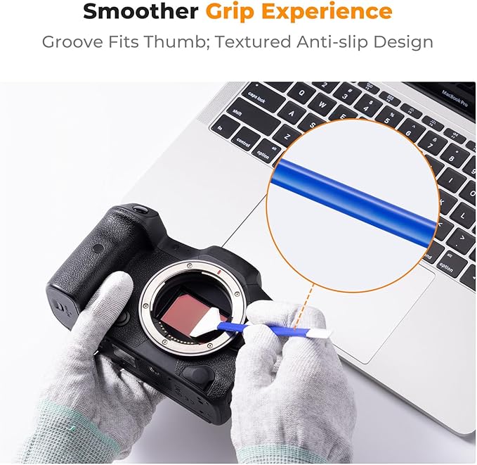 K&F CONCEPT 2-1 24mm Full Frame Sensor Cleaning Swab, Viewfinder Cleaning Swab, with 20ml Sensor Cleaner, DSLR Camera CMOS and CCD Sensor Cleaning Swab Kits Compatible with Nikon Sony Canon Camera