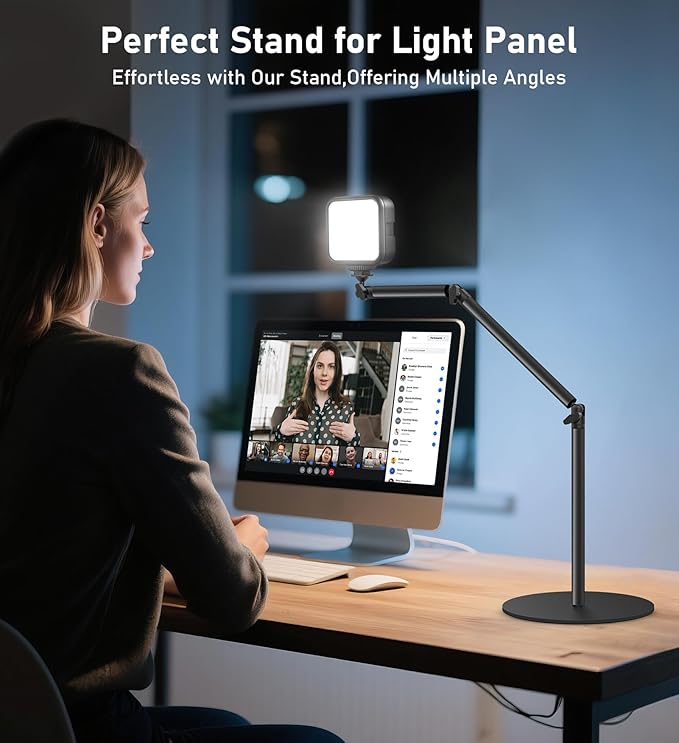 Camera Round Base Mount Desk Stand, Flexible Aluminum Photography Floor-Standing Light Monopod Stand Phone Holder with 1/4" 3/8'' 5/8'' Screw for DSLR Camera, Light, Webcam, Live Streaming, Vlogging