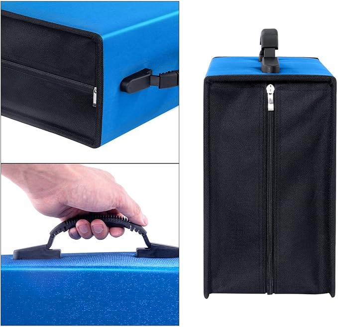 Siveit CD/DVD Case Binder, 400 Capacity CD/DVD Disc Case Booklet Album Box (Black Binder, Blue)