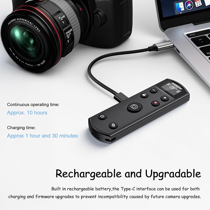 for Fujifilm Camera Rechargeable Shutter Release, AODELAN Wireless Remote Control Compatible with Fuji X-T30 II,X-S10,X-H2,X-H2S,X-T3,X-T4,X-T5,X-S20,X-T30,X-T50,X-M5,X100VI,X-E5,X Half