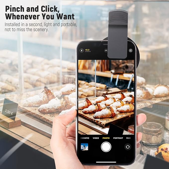 NEEWER 52mm CPL Filter for Phone, Clip On Circular Polarizing Lens Filter with Phone Clip, Case & Cleaning Cloth Compatible with iPhone 17 16 Android Samsung Galaxy S25 Ultra Camera, FL-26