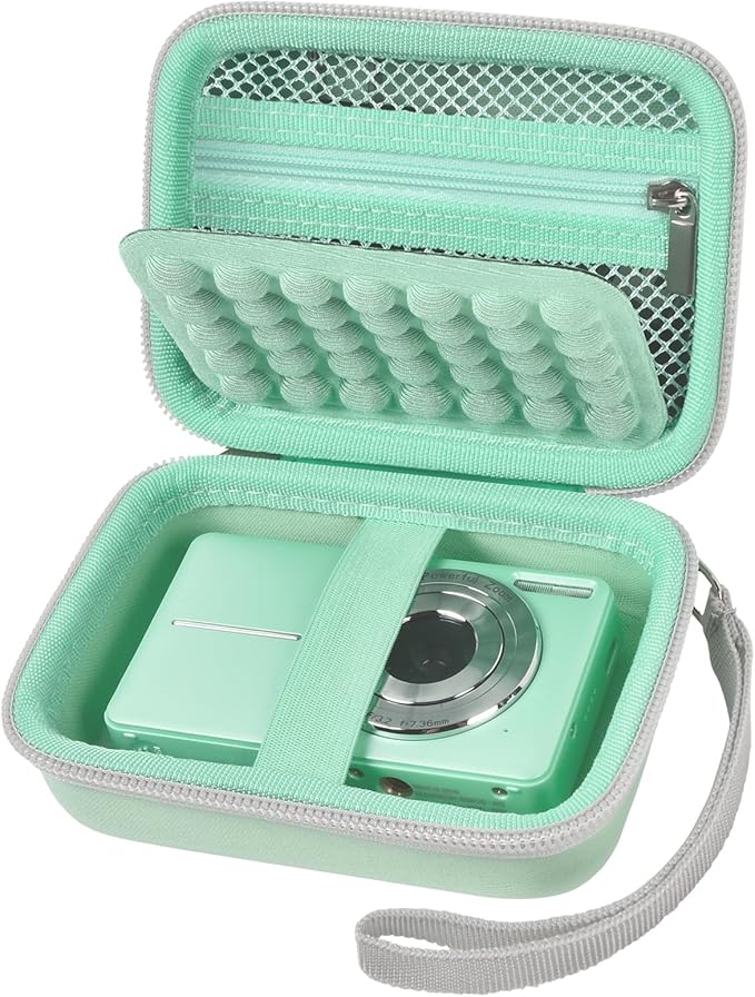 Digital Camera Case for CAMKORY/for Kodak Pixpro/for VAHOIALD/for Sony DSCW800 830/ for Canon PowerShot 180 190. Vlogging Cameras Storage Holder for Accessories (Box Only)-Green