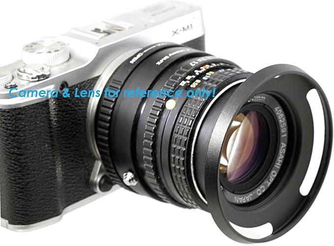 Fotasy 43mm Slim Low Profile Designed Metal Curved Metal Screw-in Lens Hood Shade for Leica Leitz Voigtlander Canon Fuji Nikon Olympus Panasonic Pentax Sony, 43 mm Hood