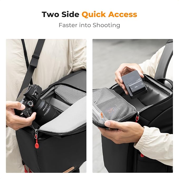 K&F CONCEPT Camera bag Backpack Waterproof 25L Large Capacity Camera Case with Raincover 15.6 Inch Laptop Compartment Compatible with Canon/Nikon/Sony/DJI Mavic Drone Travel Camera Backpack