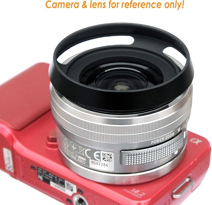 Fotasy 40.5mm Slim Low Profile Designed Metal Curved Metal Screw-in Lens Hood Shade for Leica Leitz Voigtlander Canon Fuji Nikon Olympus Panasonic Pentax Sony, 40.5 mm Hood