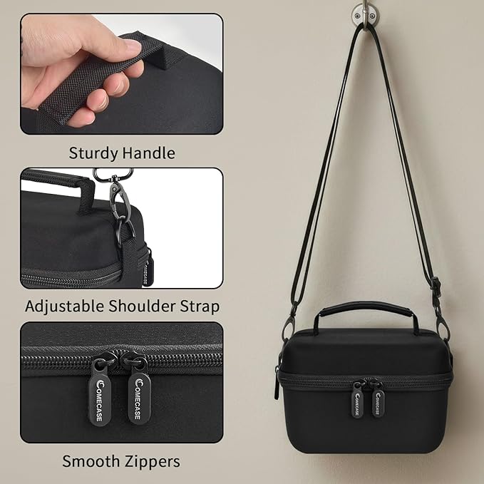 Large 4K Vlogging Camera Case for Duluvulu, for Lecnippy, for VJIANGER, for Zostuic, for ROQIOO & More -Shockproof Storage for Cameras & Accessories - Ideal for Travel & Outdoor - Jet Black