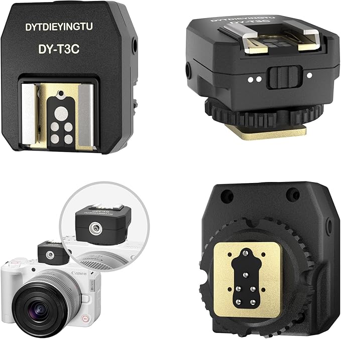 DY-T3C Set Style Multi-Functional hot Shoe Adapter, Single-Lens Reflex Camera Universal Flash Expansion Accessory/ Also Applicable Mini Camera Flash Height-Increasing Conversion Accessories