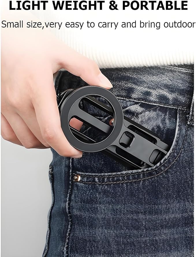 Magnetic Phone Tripod for iPhone 16/15/14/13/12 Plus Pro Max Series,Aluminium Mini Magsafes Tripod for iPhone & Magsafes,Double-Sided Design,1/4" Screw,Cold Shoe Interface,Arca Swiss Base