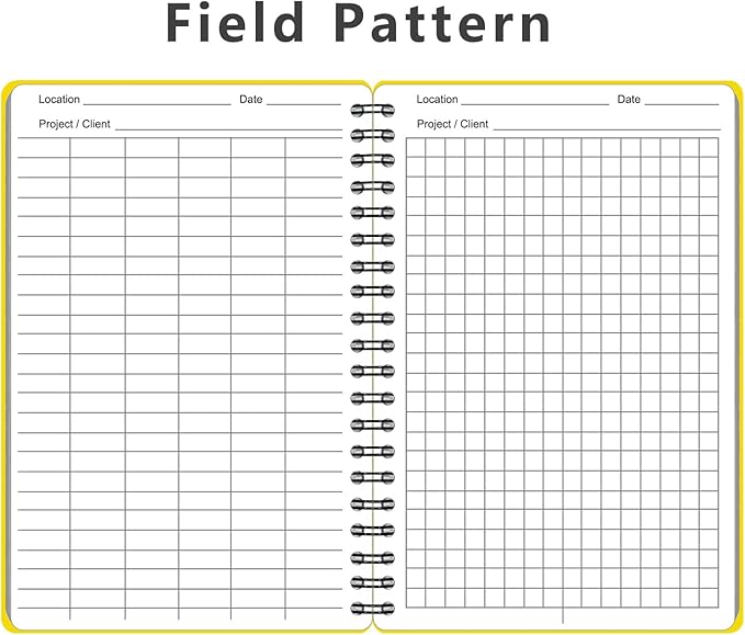 2PCS Waterproof Spiral Notebooks with Hard Cover for Outdoor Camping, Field Graph, 100 pages per Weatherproof Notepad, A6 Medium Size All-Weather Steno Pads (4.8"x7", Yellow)