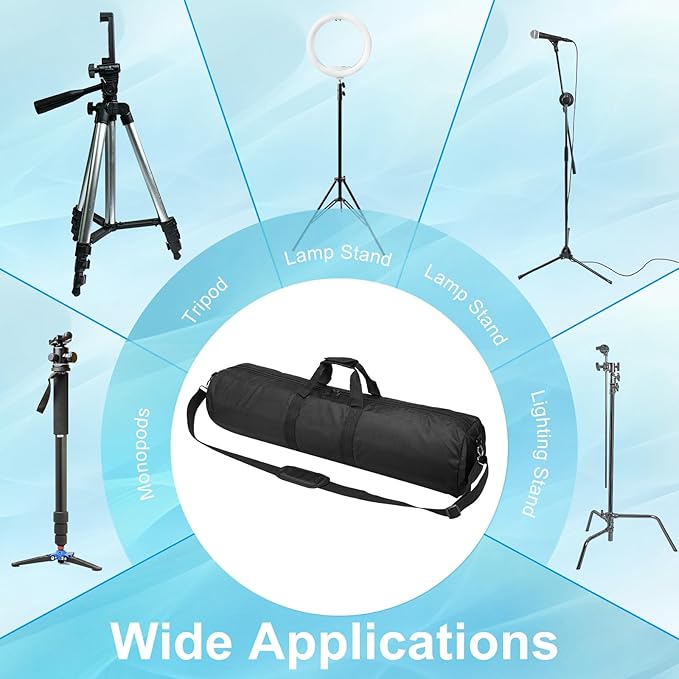 PATIKIL Tripod Carrying Case, 35.4" x 7.9" Heavy Duty Nylon Padded Tripod Bag with Adjustable Shoulder Straps and Handles for Light Stands Umbrellas Tripods Mic Speaker Stand, Black
