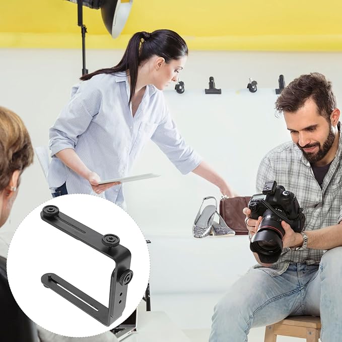 BUGUUYO Metal Camera Holder for DSLR Speedlight and Monopods Screw Compatible Photography Flash Bracket with Nuts Practical Gift for Photographers and Videographers