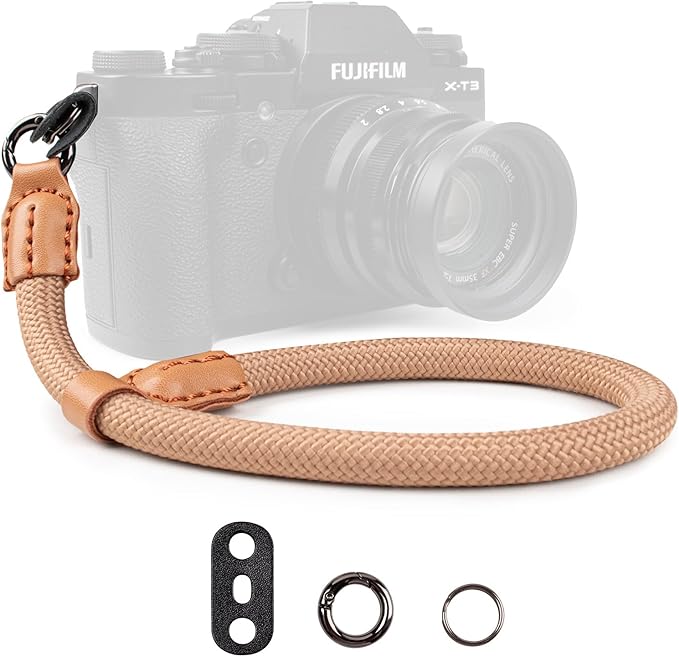 VOVMOEYA Rope Camera Wrist Strap for Sony Fujifilm Nikon Canon DSLR - Hand Strap - Khaki