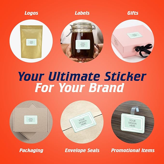 100 Custom Vinyl Stickers - Upload Your own Image, Text, Design, Logo - Personalized Logo Labels for Handmade, Packaging, Bottle, Jars, Candle, Brand Stickers (Mint, 6x4)