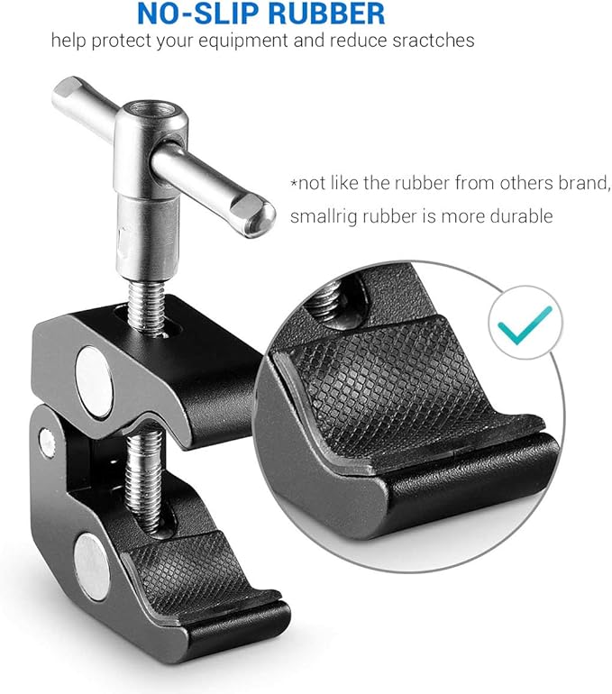 SmallRig Super Clamp(2 Pack) Magic Arm Clamp for DJI Ronin, Camera Monitor, LED Light 2058