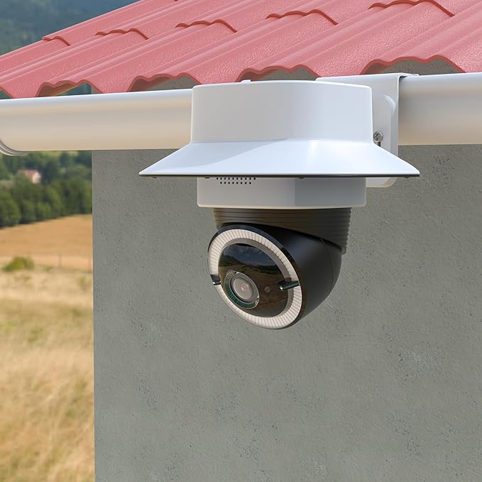 HOLACA Rain Shade Cover & Gutter Mount Compatible with Eufy Security SoloCam E30/E42 Eufy Security 4G LTE Cam S330 Solar Security Camera（1 Pcak）