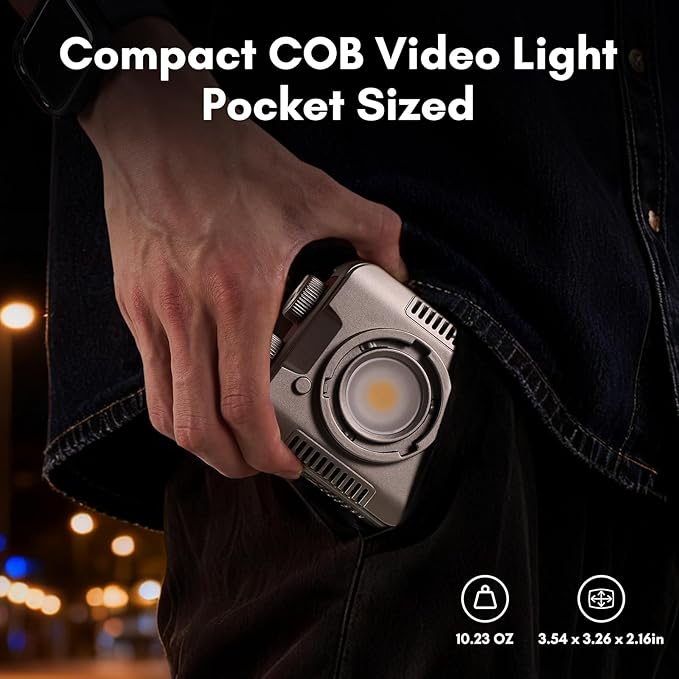 Tolifo 40W LED Video Light, Pocket RGBWW Creator Kit with App Control, Diffusor, Barndoor, Honeycomb Grid, Cold Shoe, Desktop Grip, Hardcase & 20 FX Modes (PalmLED Mini Pl-40RGB)