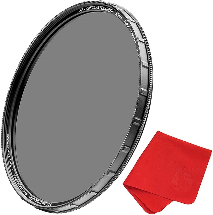 55mm X2 CPL Circular Polarizing Filter for Camera Lenses - AGC Optical Glass Polarizer Filter with Lens Cloth - MRC8 - Nanotec Coatings - Weather Sealed by Breakthrough Photography