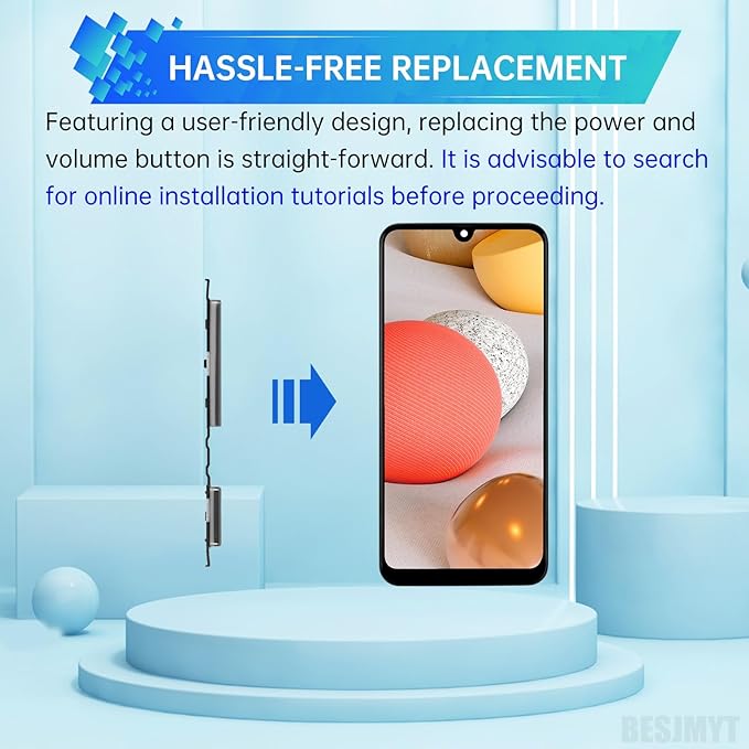 Side Power Volume Button Replacement for Samsung Galaxy A42 5G Power On Off Switch Volume Button Replacement Side Key Button Repair SM-A426U SM-A426U1 Prism Dot White Prism Dot Gray