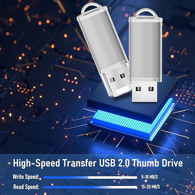 16GB USB Flash Drive 20 Pack Nicepicten Thumb Drives Pack Jump Zip Drive USB 2.0 Flash Drives Mulitipack 16GB Memory Stick with Labels & Lanyards - Silver