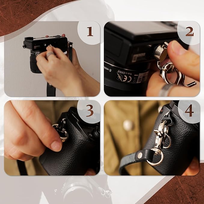 C Coiro Leather Camera Strap for One Camera Professional Single Leather Harness Shoulder Strap Quick Release