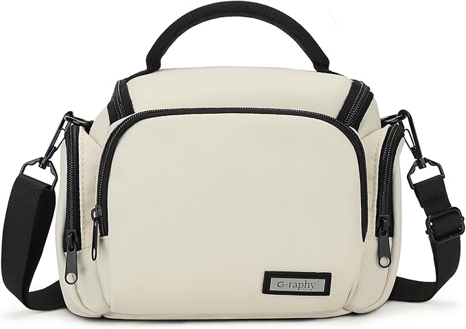 G-raphy Camera Bag Case Compact Lightweight Shoulder Crossbody Sling Photography Bags for Nikon Canon Sony DSLR SLR Mirrorless with Removal Straps (Beige)