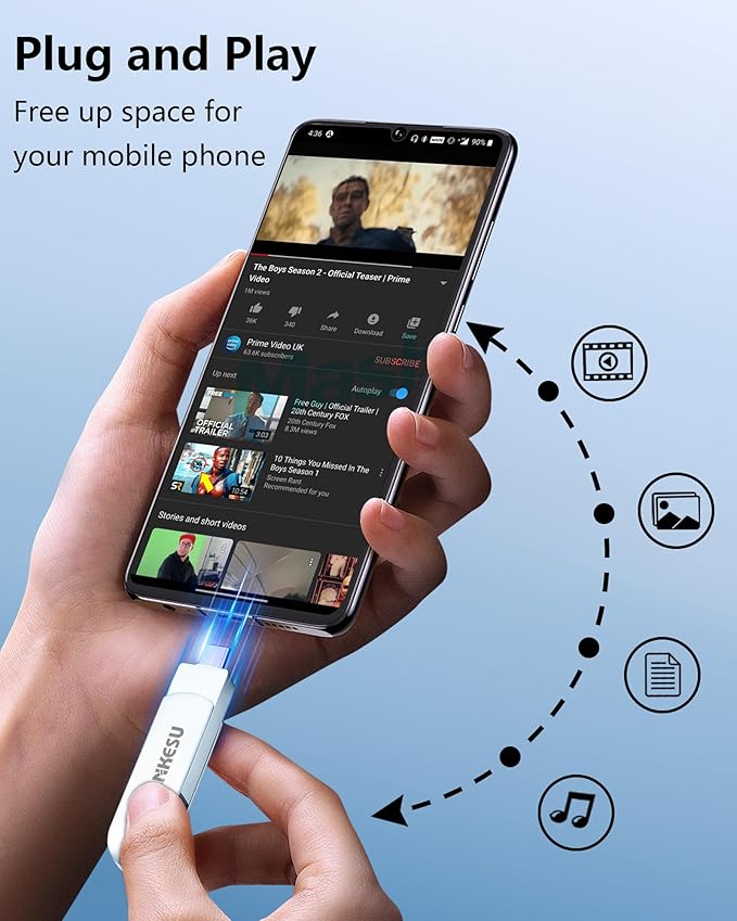 256GB USB C Flash Drive 3.1,Read Speed Up to 150MB/s, USB A and Type C OTG USB Thumb Drive, Dual Memory Sticks Compatible with Android Phones/PC/Laptop/Macs(Silver)